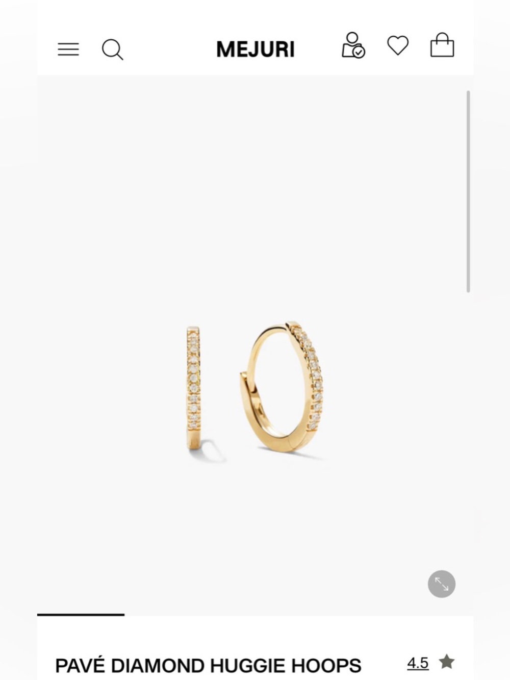 Mejuri - Pave Diamond Huggie Hoops